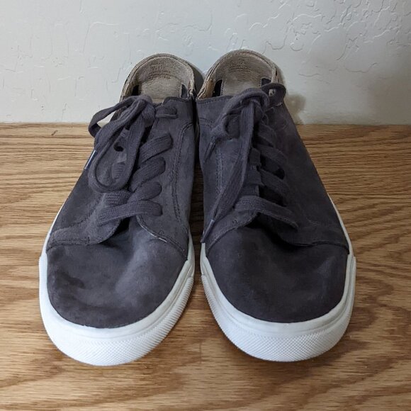 Lucky Brand Loucia Suede Sneaker, Gray and Leopard Print - Picture 3 of 6